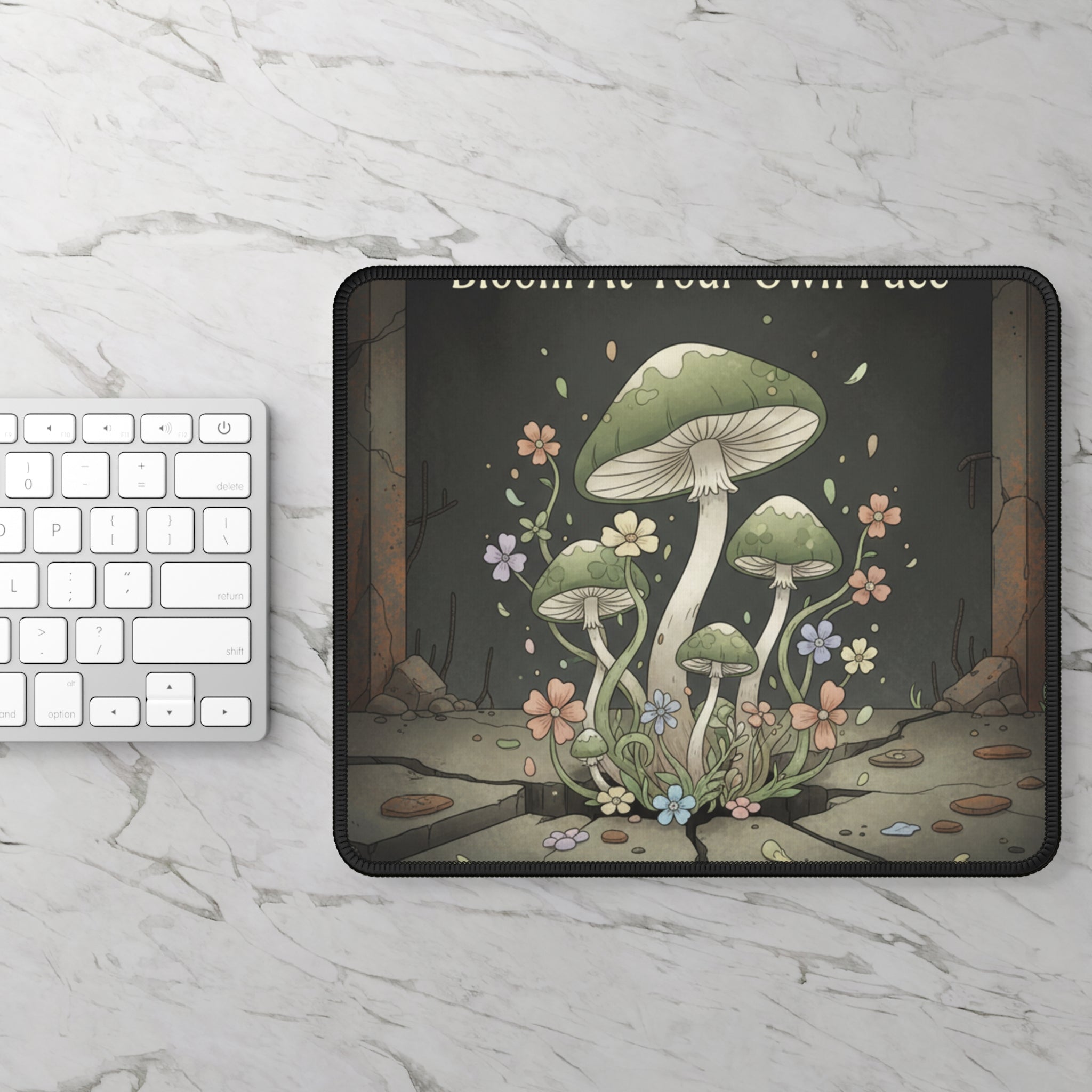 Black Cat Mouse Pad – Bloom at Your Own Pace