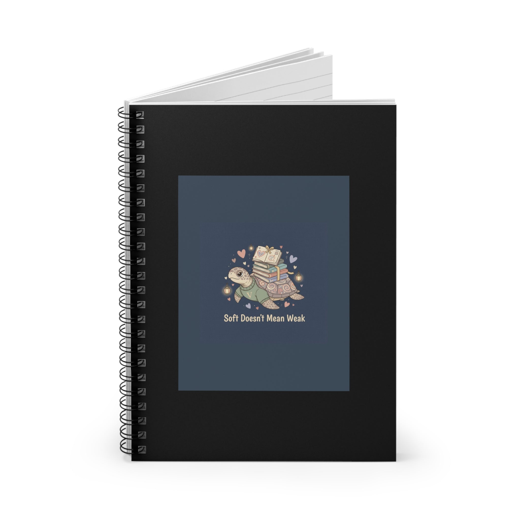Soft Doesnt Mean Weak Turtle Spiral Notebook