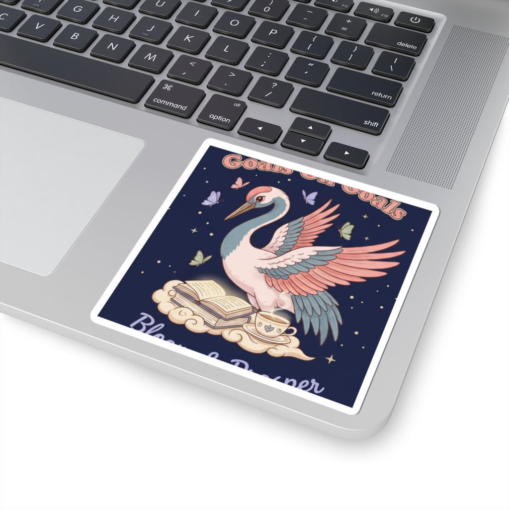 Crane Kiss-Cut Sticker – Goals on Goals Bloom Prosper