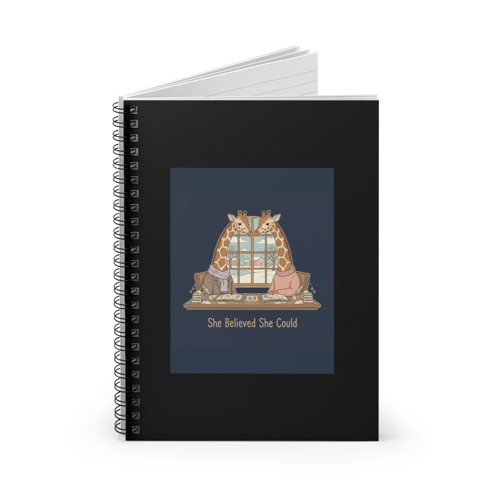 She Believed She Could Giraffe Spiral Notebook