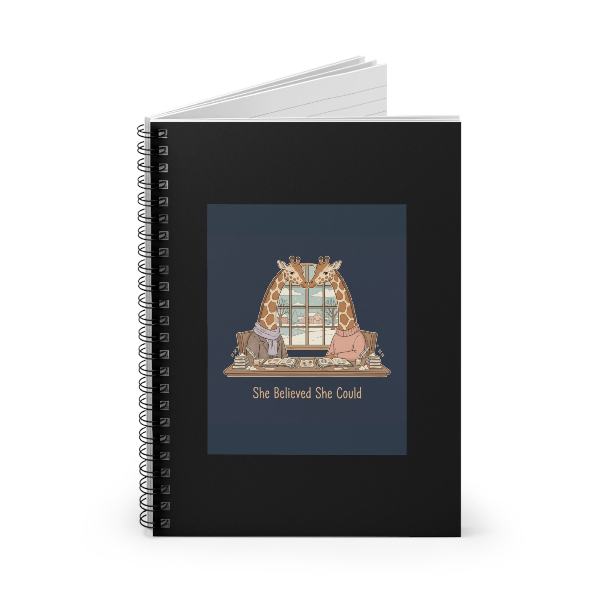 She Believed She Could Giraffe Spiral Notebook