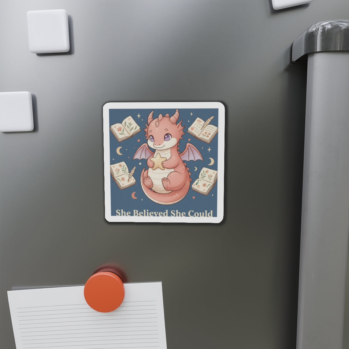 Dragon Die-Cut Magnet – She Believed She Could