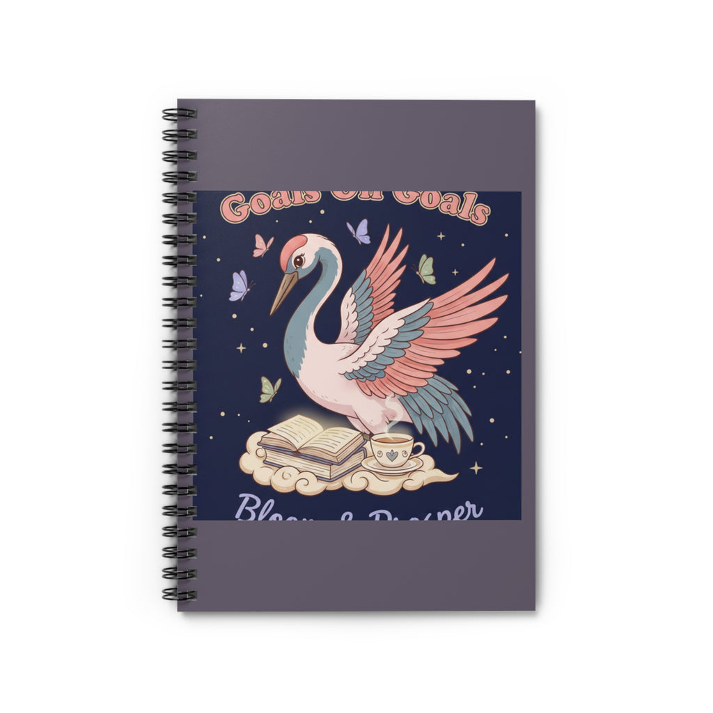 Crane Spiral Notebook – Goals on Goals Bloom Prosper