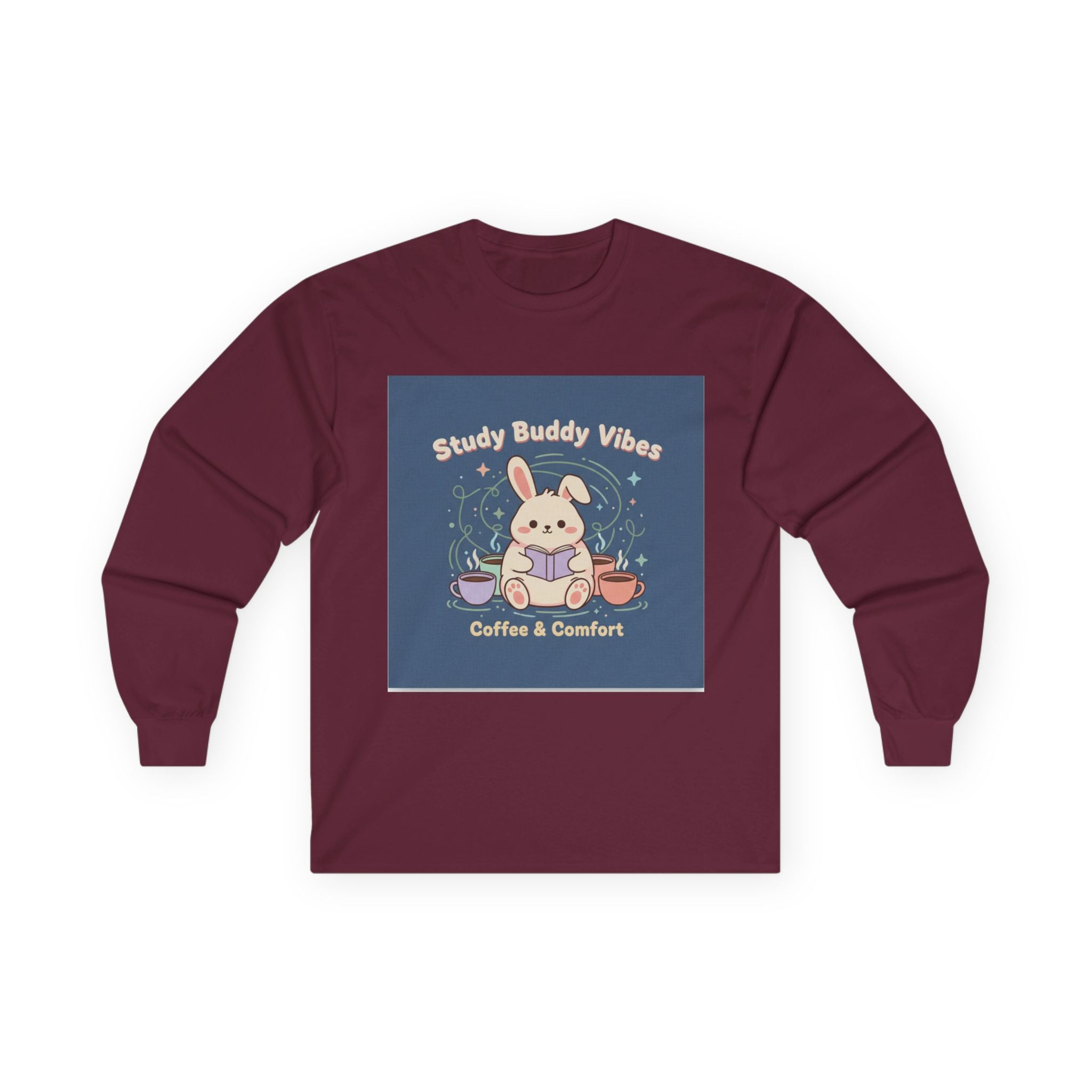 Bunny Long Sleeve Tee – Study Buddy Vibes Coffee Comfort
