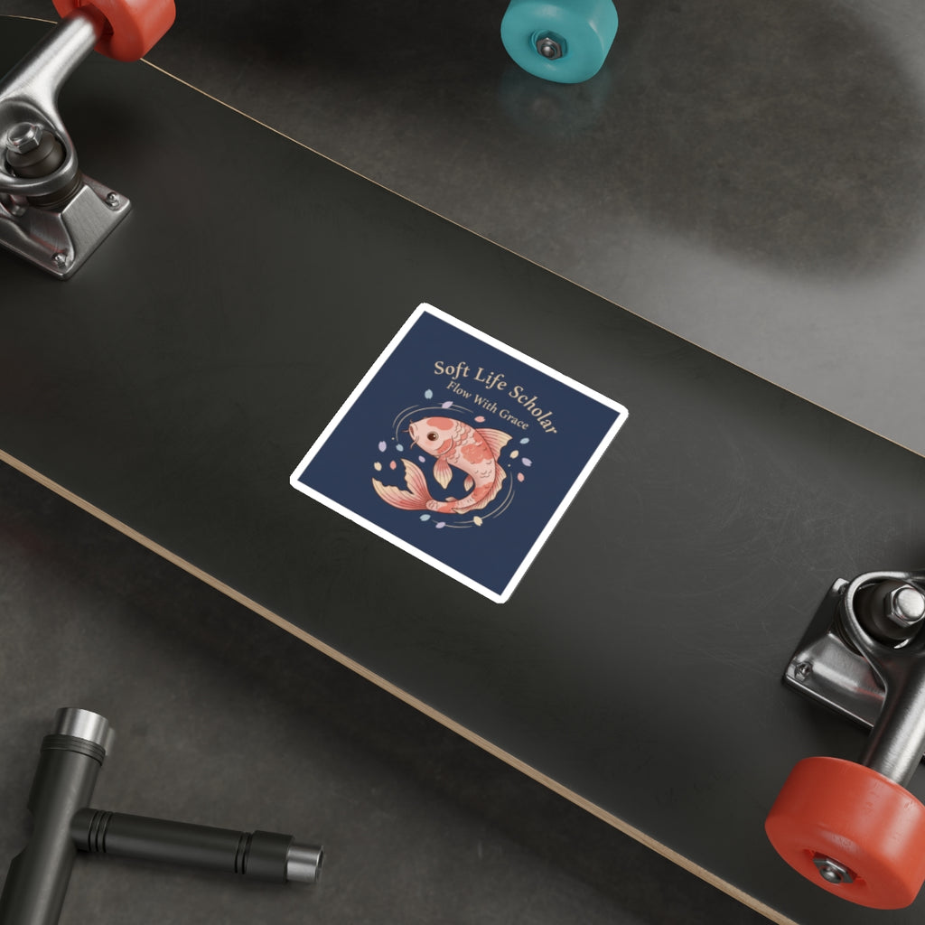 Koi Die-Cut Sticker – Soft Life Scholar Flow With Grace