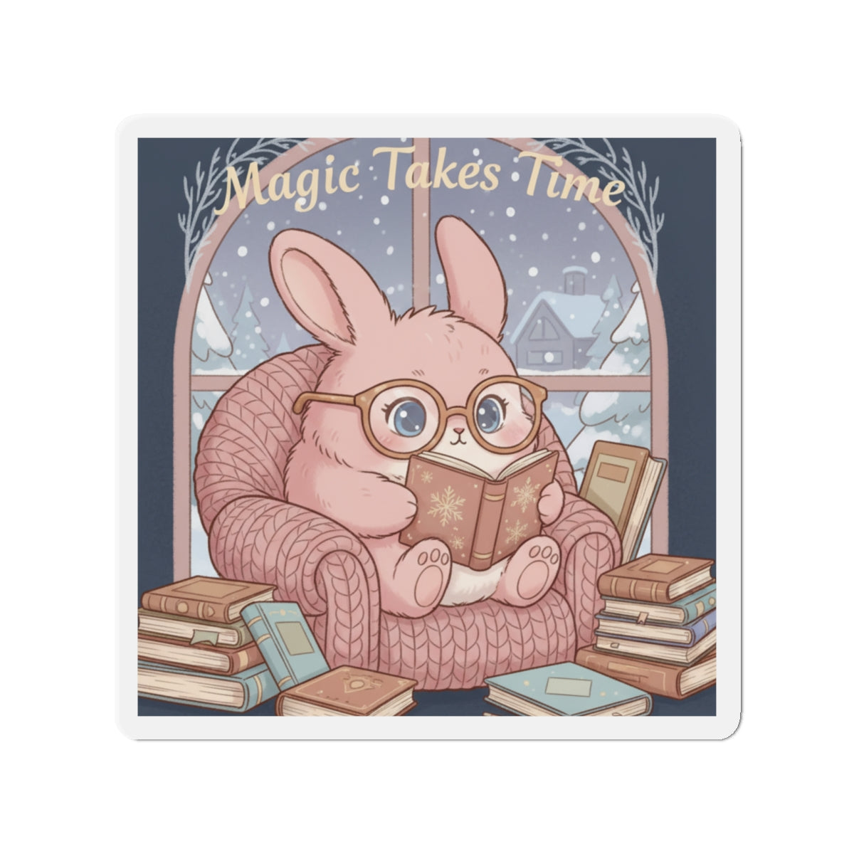 Bunny Die-Cut Magnet – Magic Takes Time