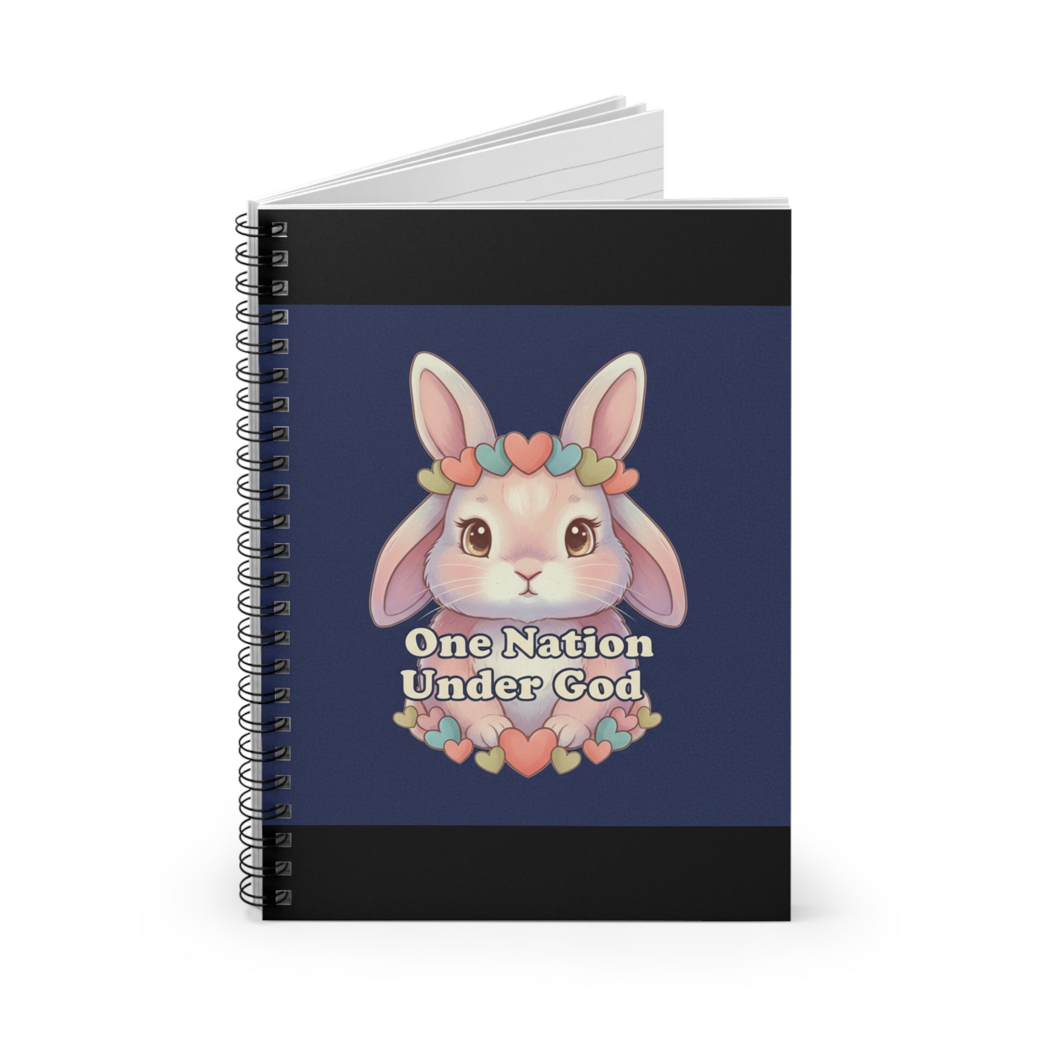 Bunny Spiral Notebook – One Nation Under God