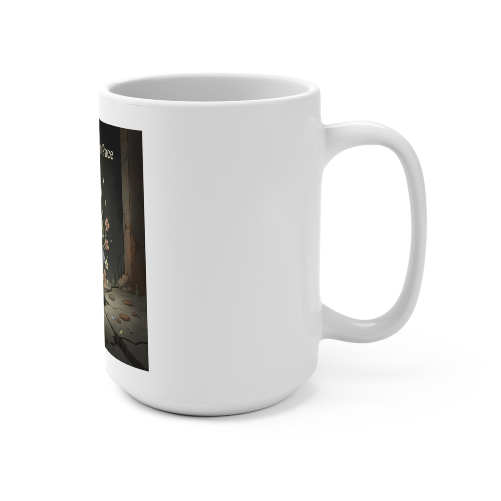 Bloom at Your Own Pace Black cat Mug 15oz