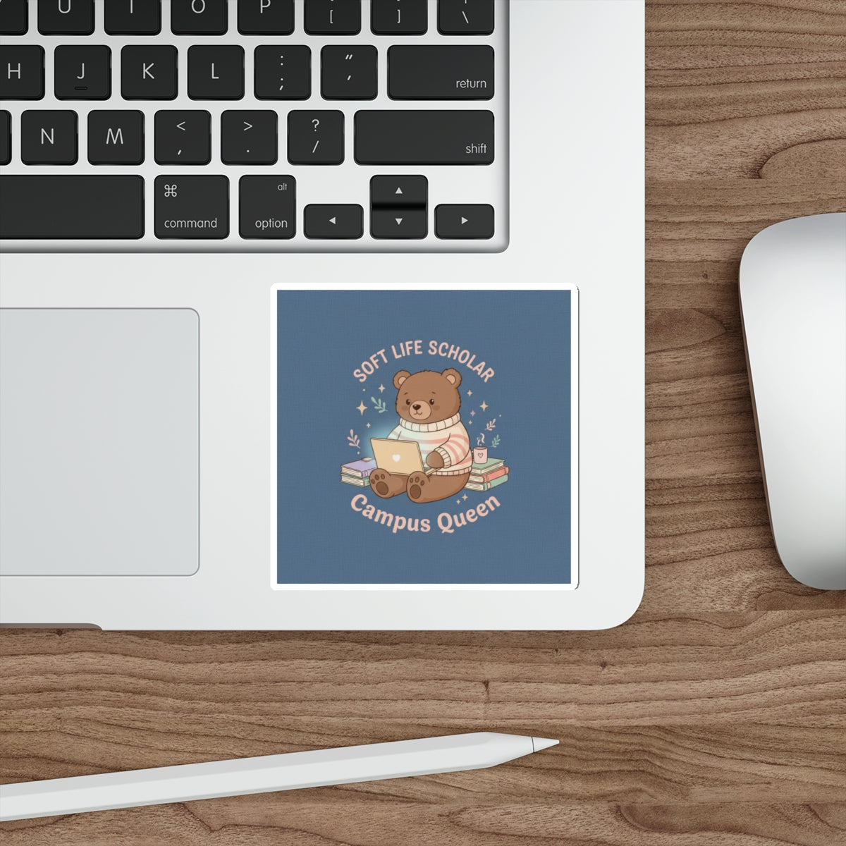 Bear Die-Cut Sticker – Soft Life Scholar Campus Queen
