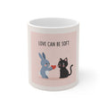 "LOVE CAN BE SOFT" Black Cat Mug | College Girl Gift | Fashion | KayKay Classics