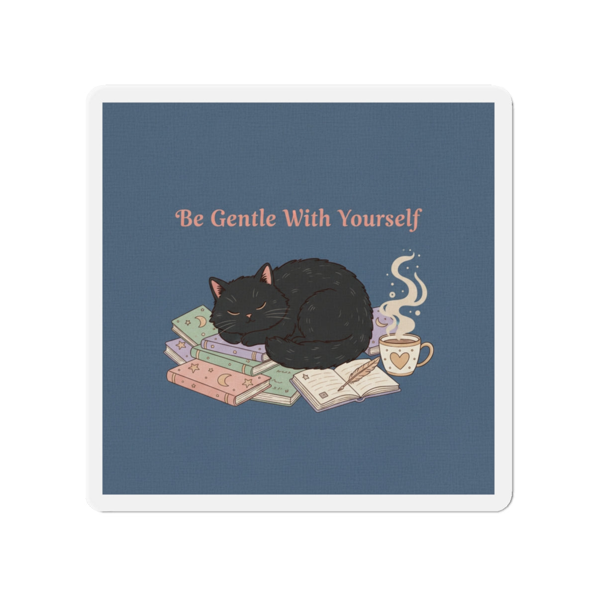 Black Cat Die-Cut Magnet – Be Gentle With Yourself