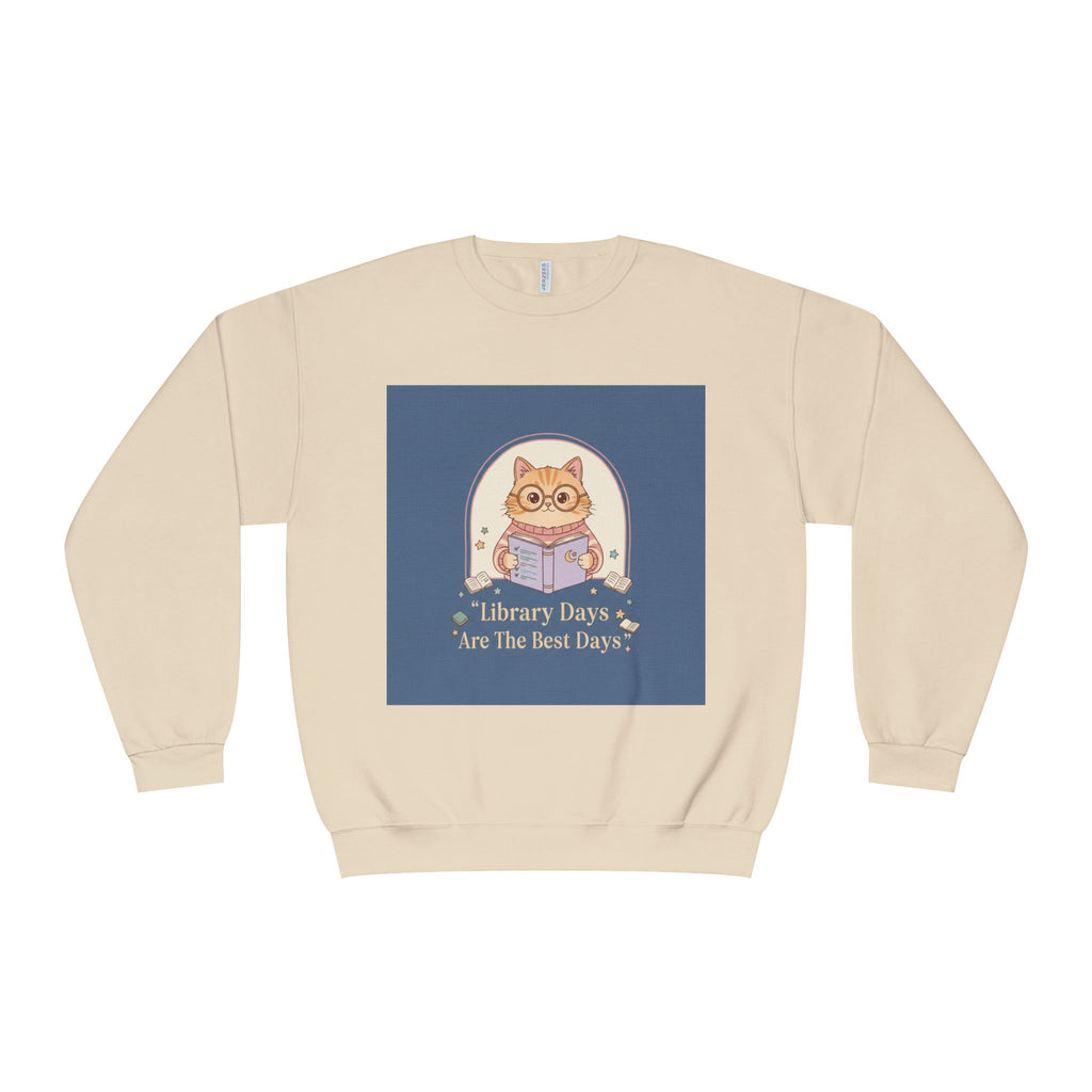 Cat Crewneck Sweatshirt – Library Days Are the Best Days