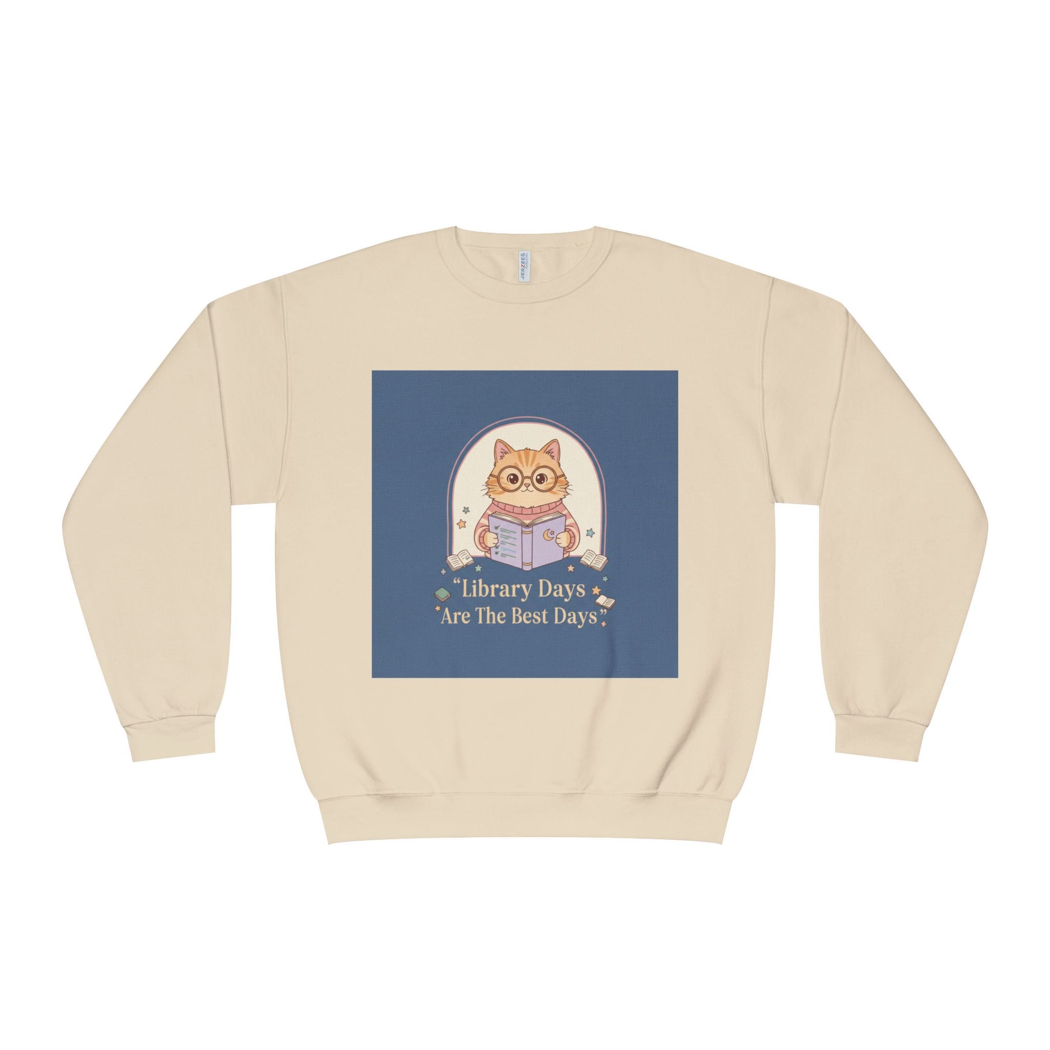 Cat Crewneck Sweatshirt – Library Days Are the Best Days