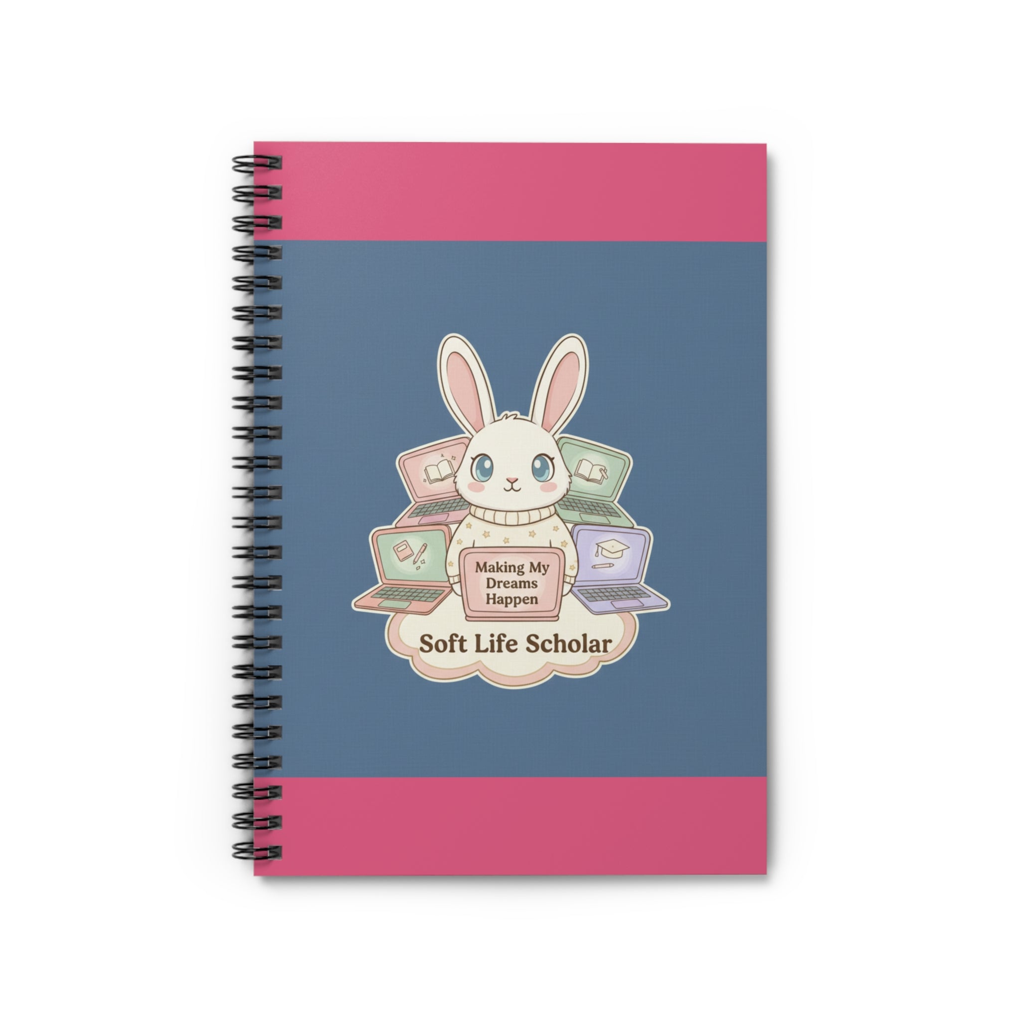 Bunny Spiral Notebook – Making My Dreams Happen Soft Life Schola