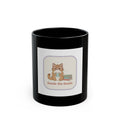 Goals On Goals Cat Black Mug 11oz