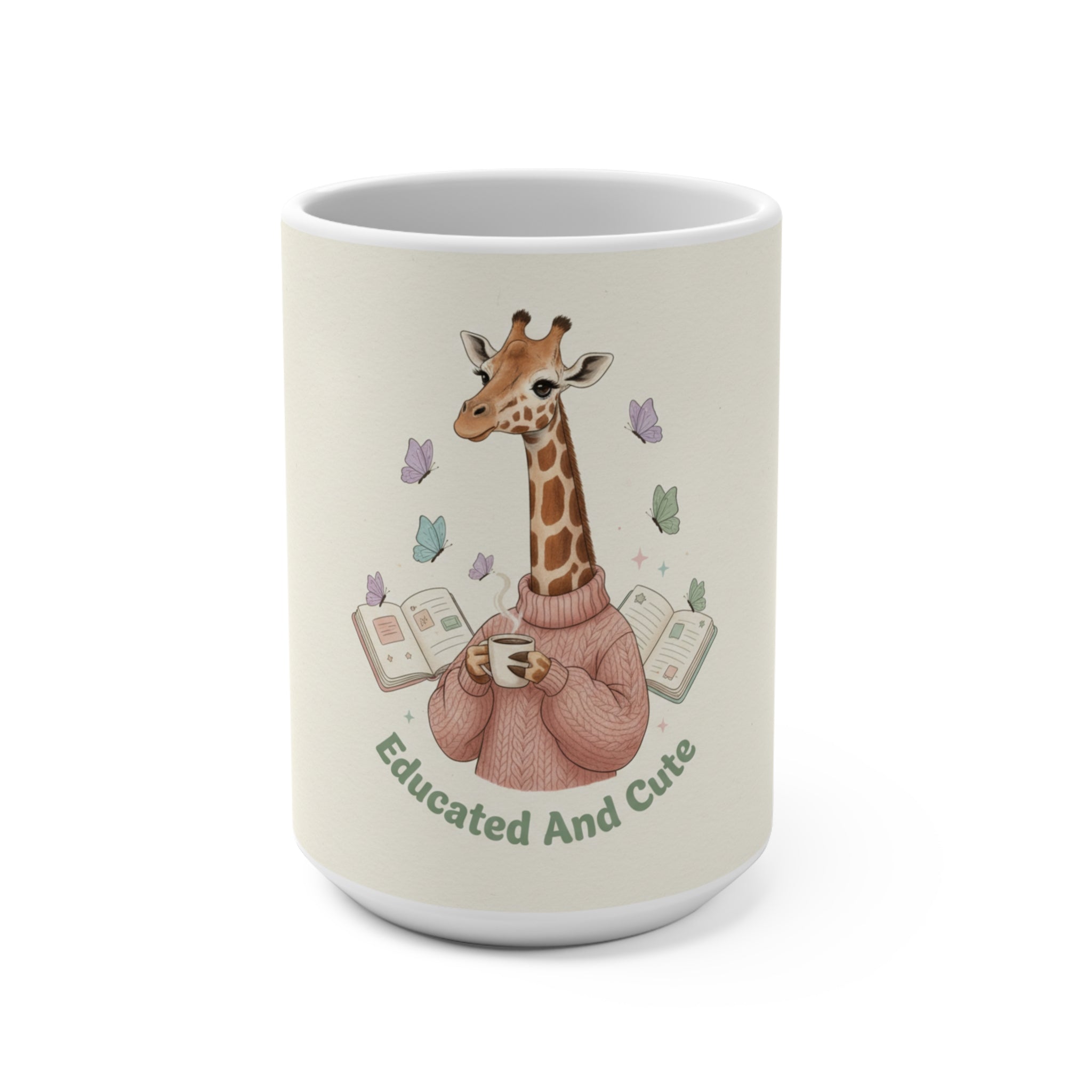 Educated And Cute Giraffe Mug 15oz