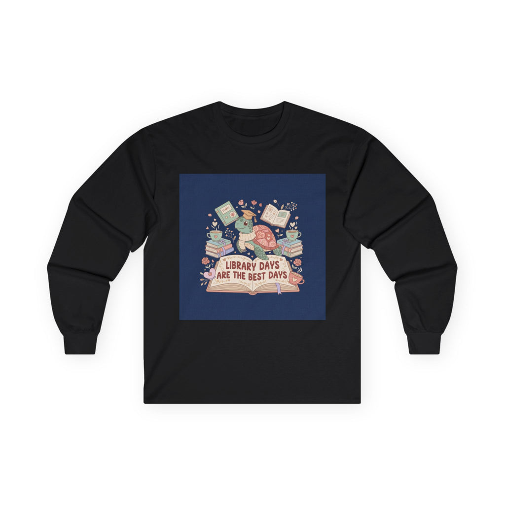 LIBRARY DAYS ARE THE BEST DAYS Turtle Long Sleeve Tee