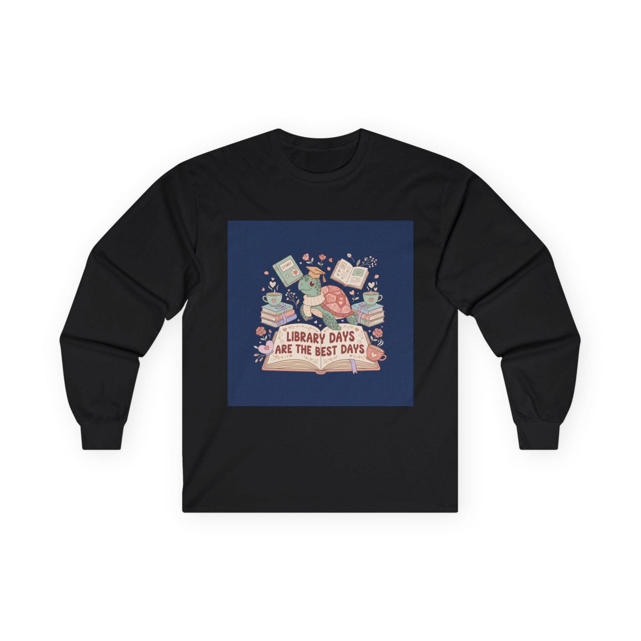 LIBRARY DAYS ARE THE BEST DAYS Turtle Long Sleeve Tee