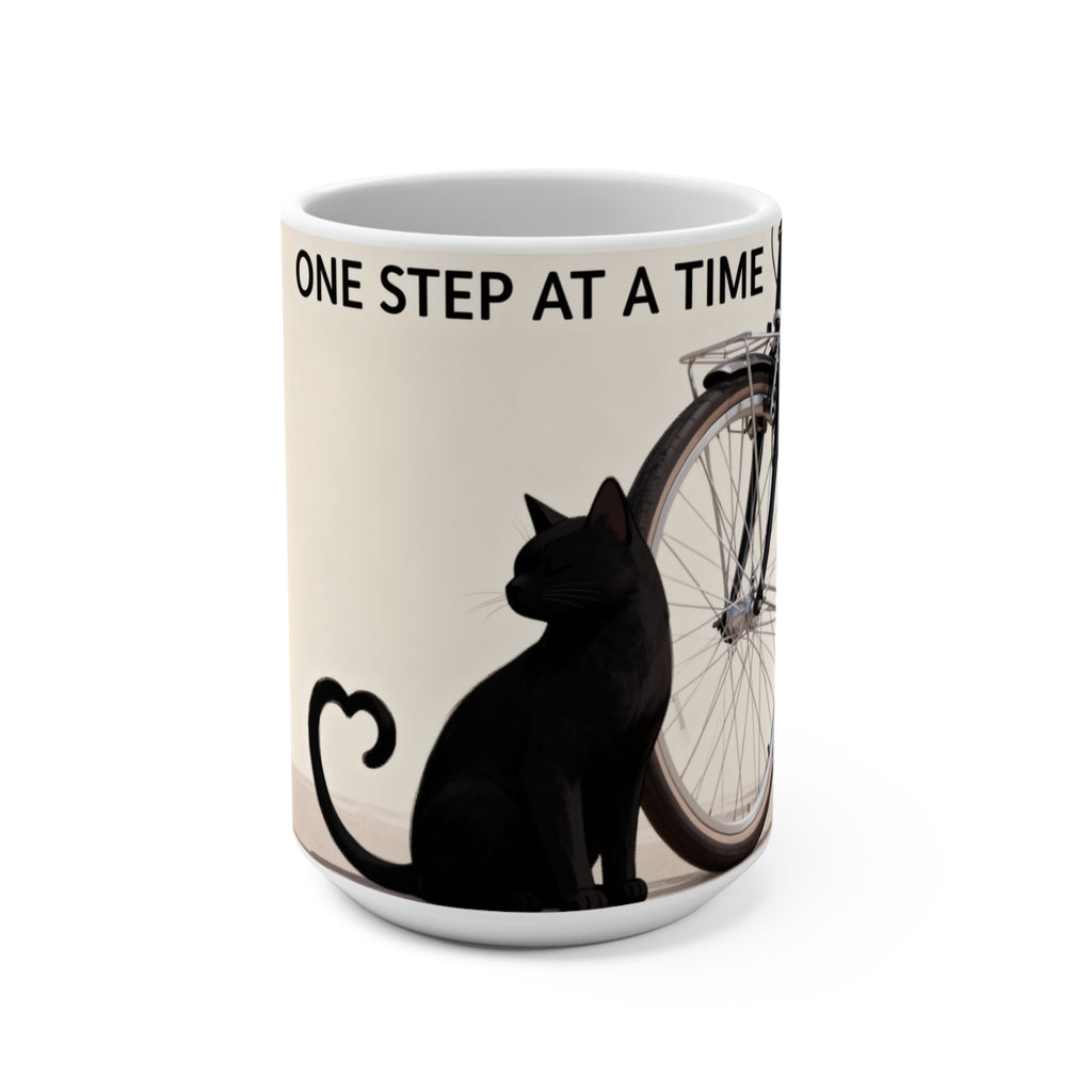 ONE STEP AT A TIME Cat Mug 15oz