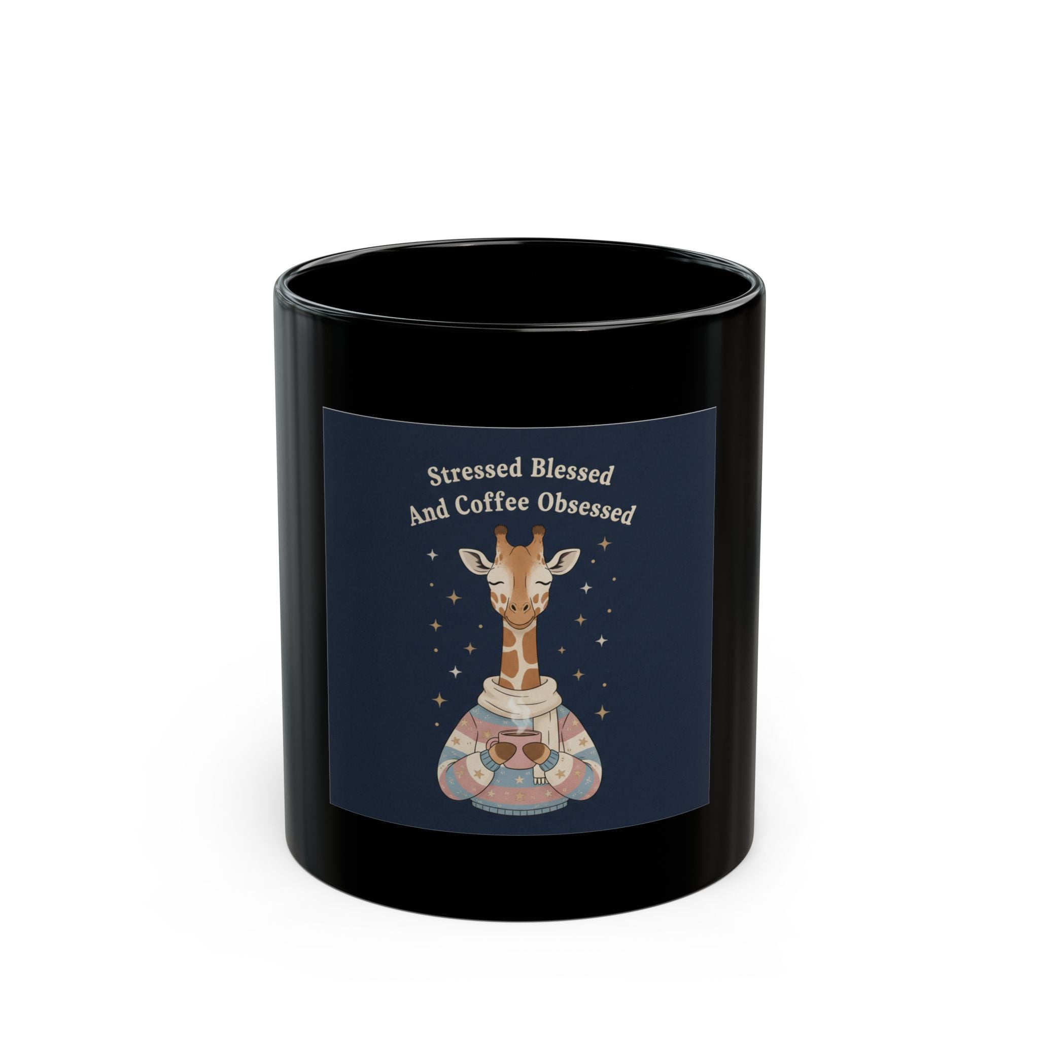 Bunny Black Mug 11oz – Stressed Blessed and Coffee Obsessed