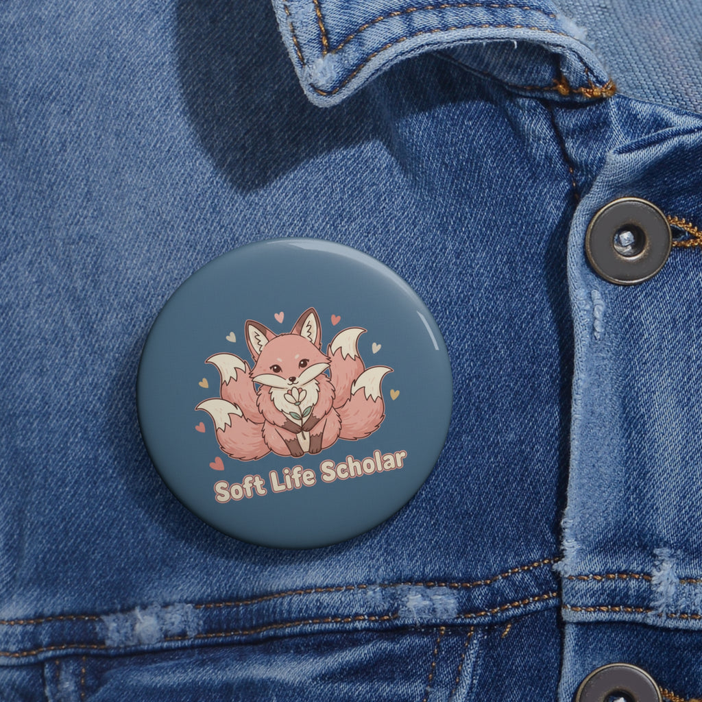 Kitsune Pin Button – Soft Life Scholar