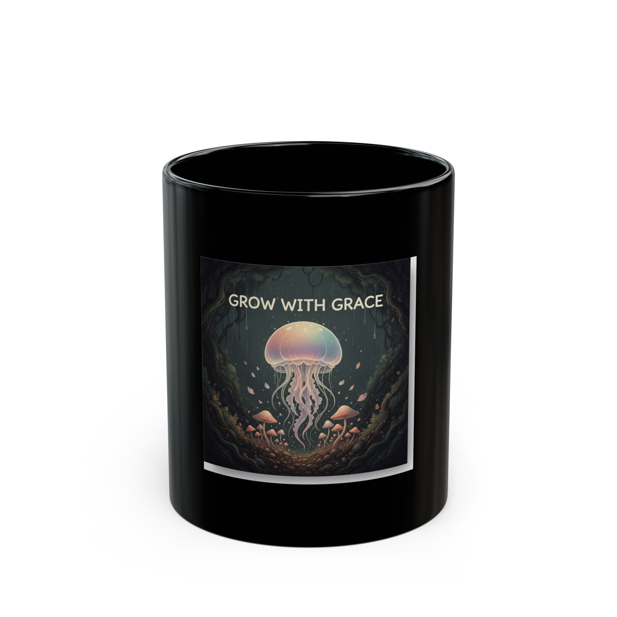 Kawaii Jellyfish Black Mug 11oz – Grow With Grace