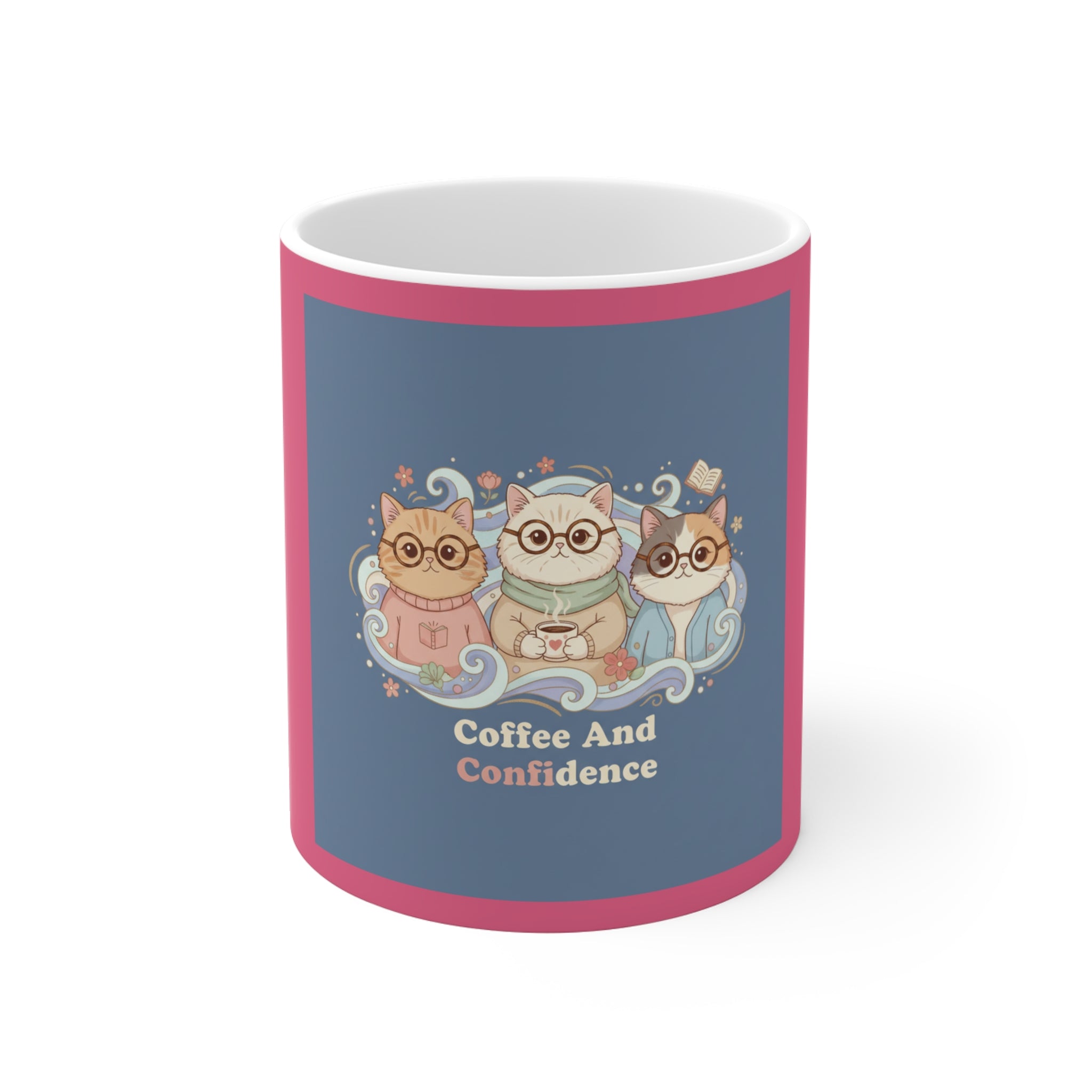Cats With Glasses Mug 11oz – Coffee and Confidence