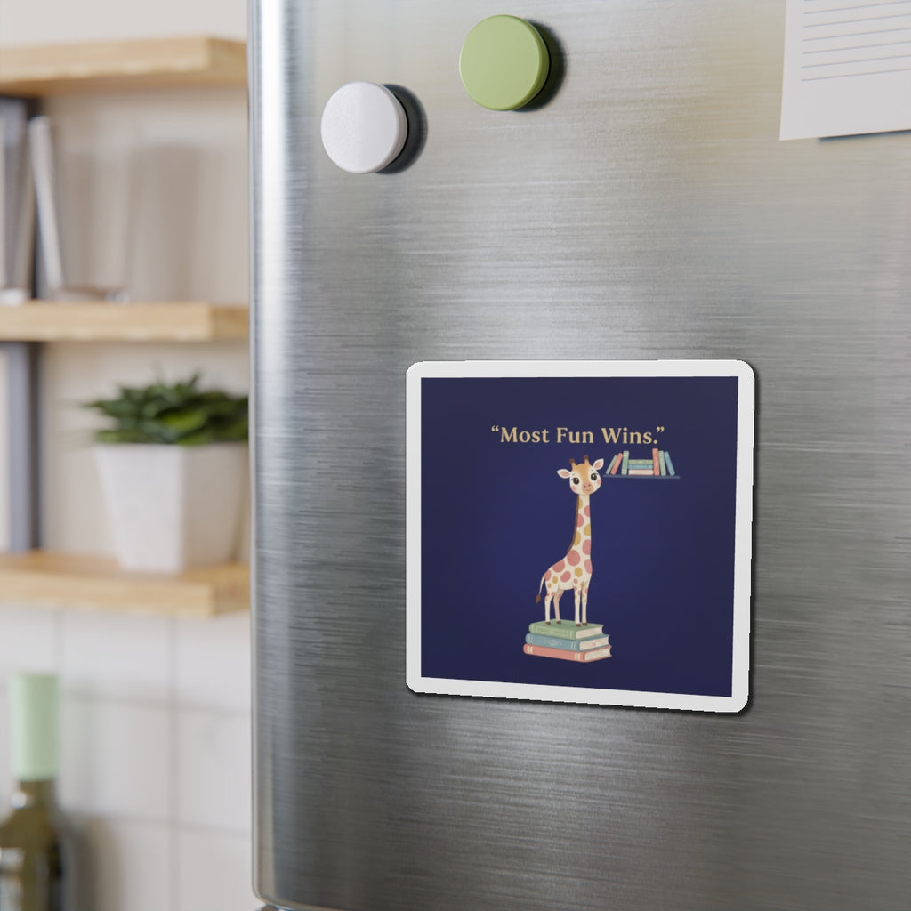 Giraffe Die-Cut Magnet – Most Fun Wins