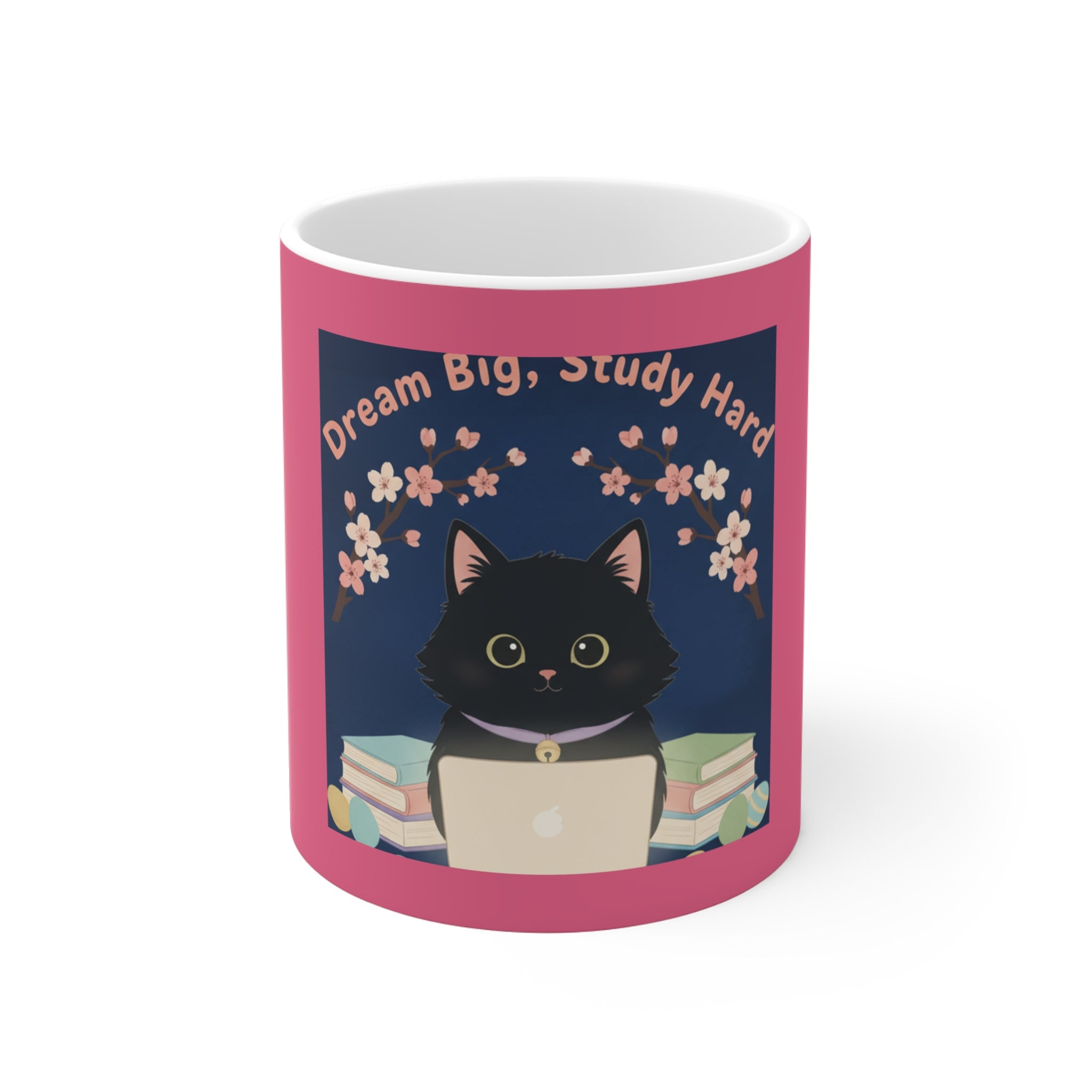 Black Cat Mug 11oz – Dream Big Study Hard