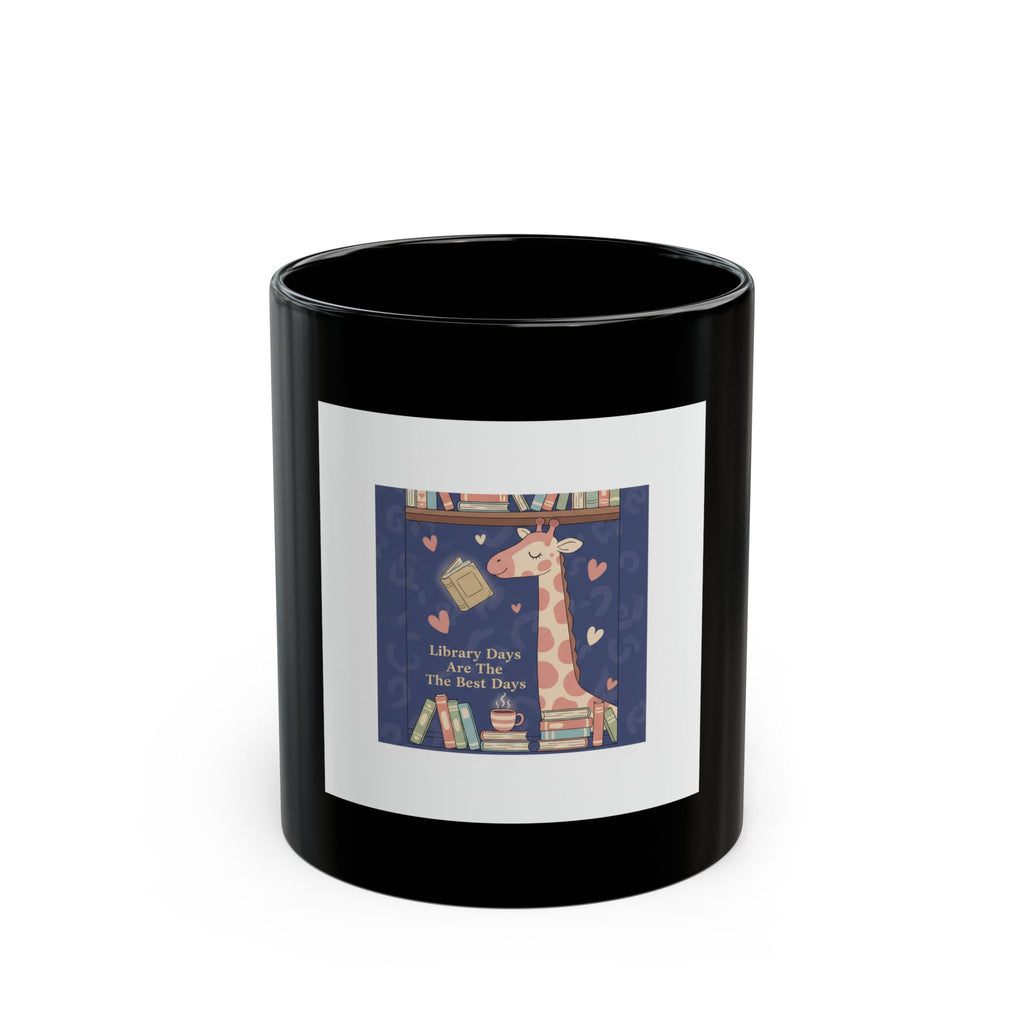 Bunny Black Mug 11oz – Library Days Are the Best Days