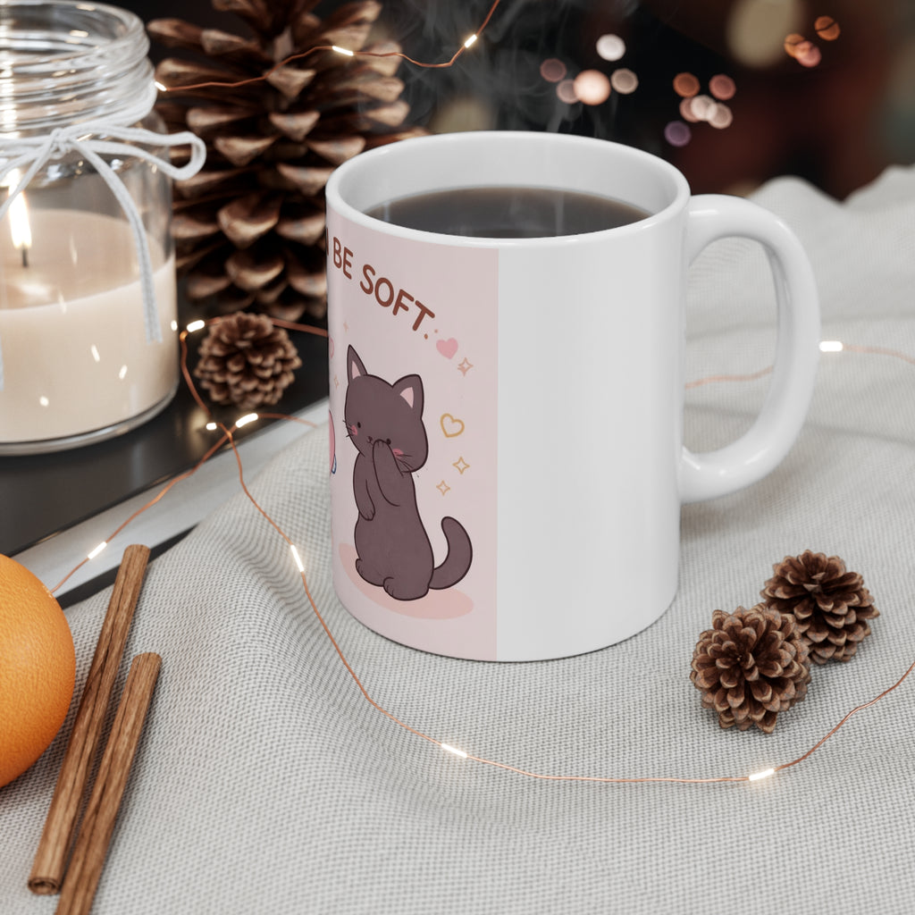 LOVE CAN BE SOFT Rabbit, cat Mug 11oz