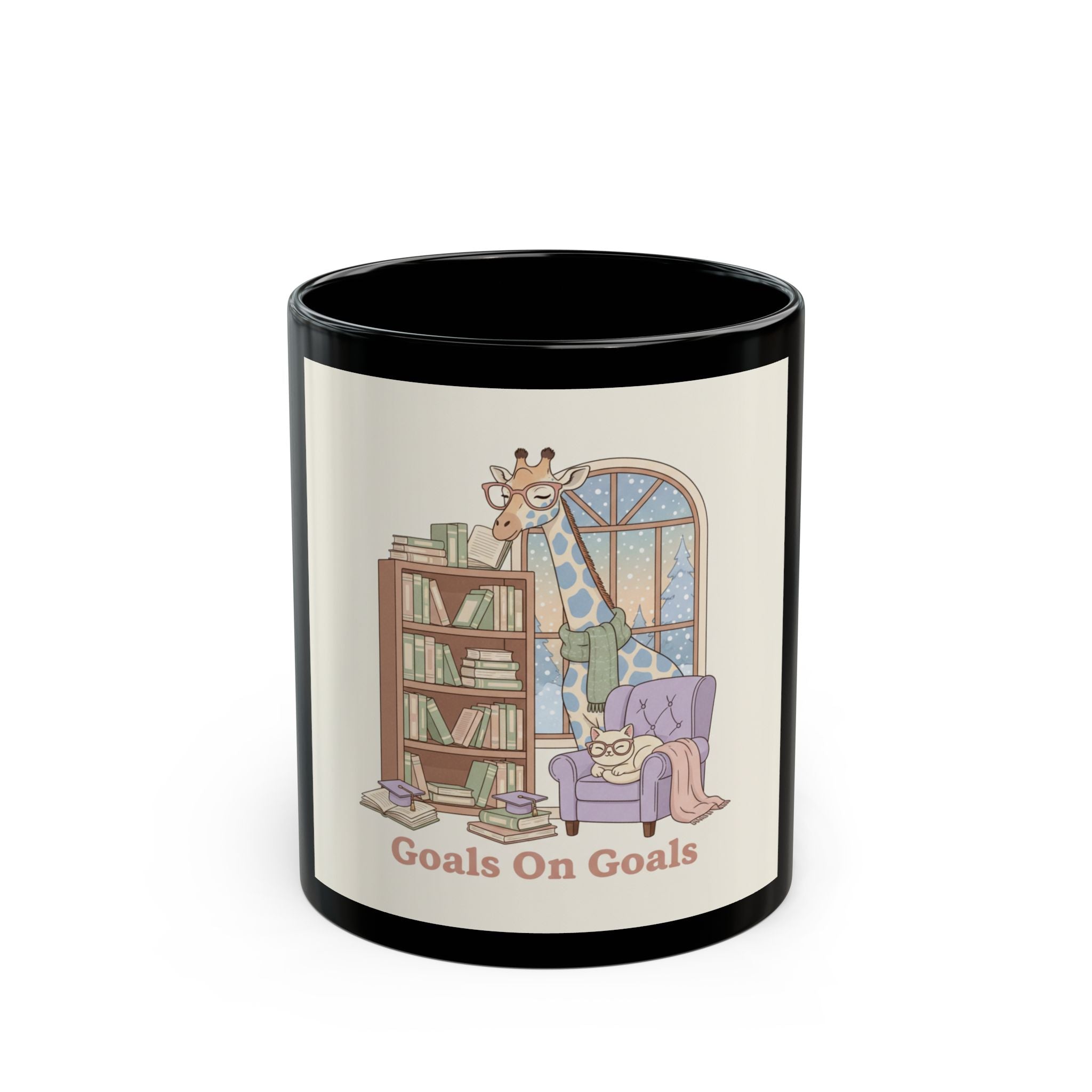 Goals On Goals Giraffe Black Mug 11oz