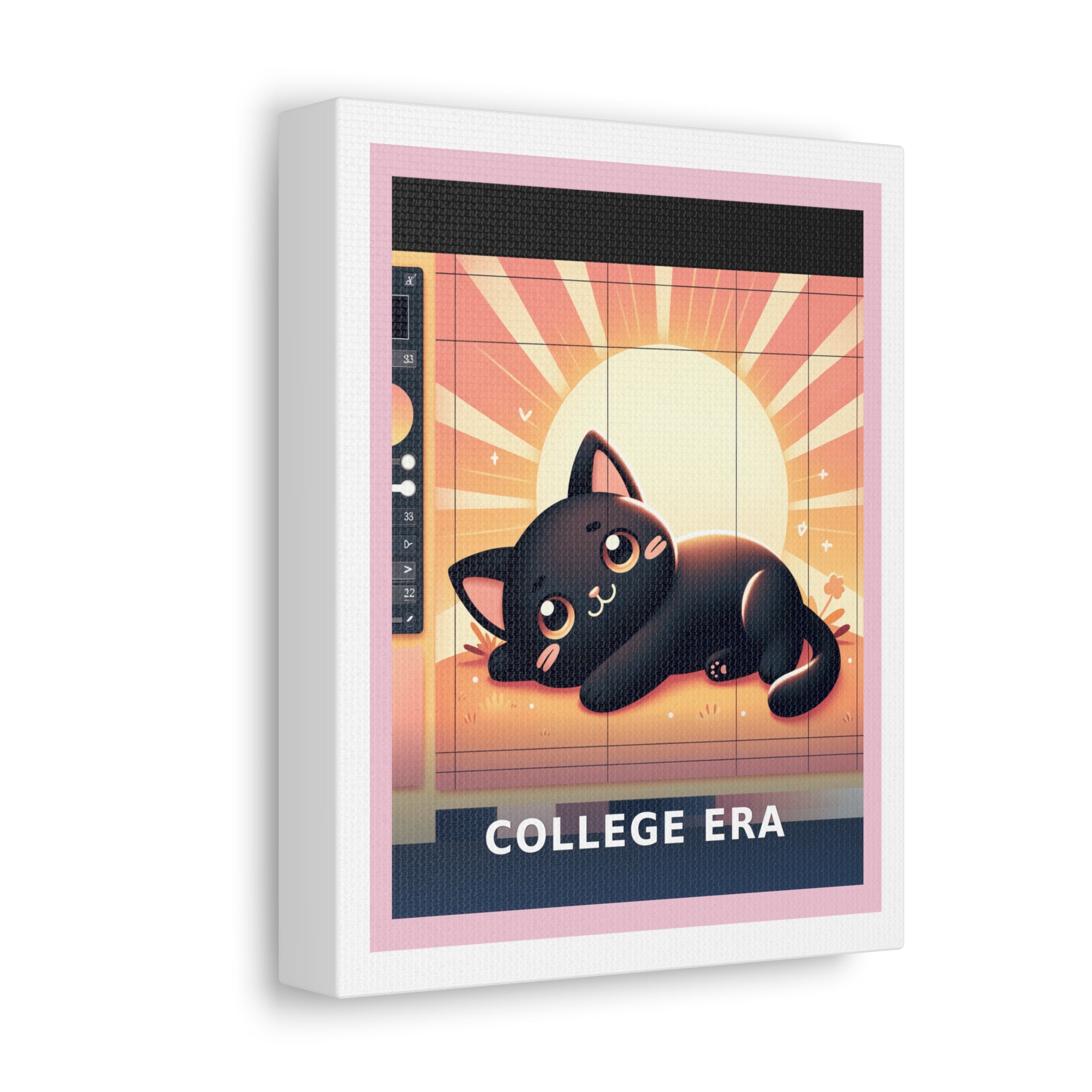 "College Era" Black Cat Canvas | College Girl Gift | Fashion | KayKay Classics