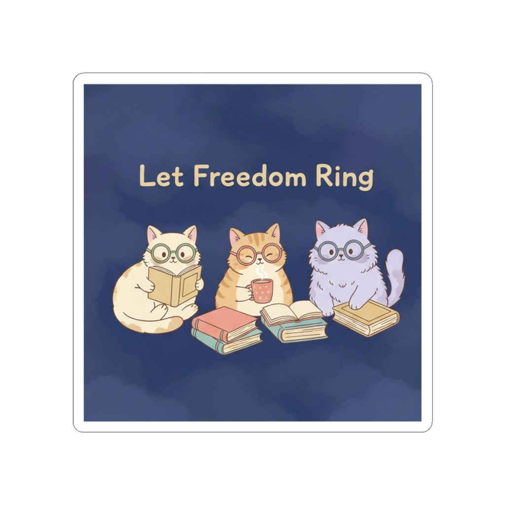 Cats With Glasses Kiss-Cut Sticker – Let Freedom Ring