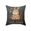 Bunny Square Pillow – Gentle Strength Liberty and Justice for