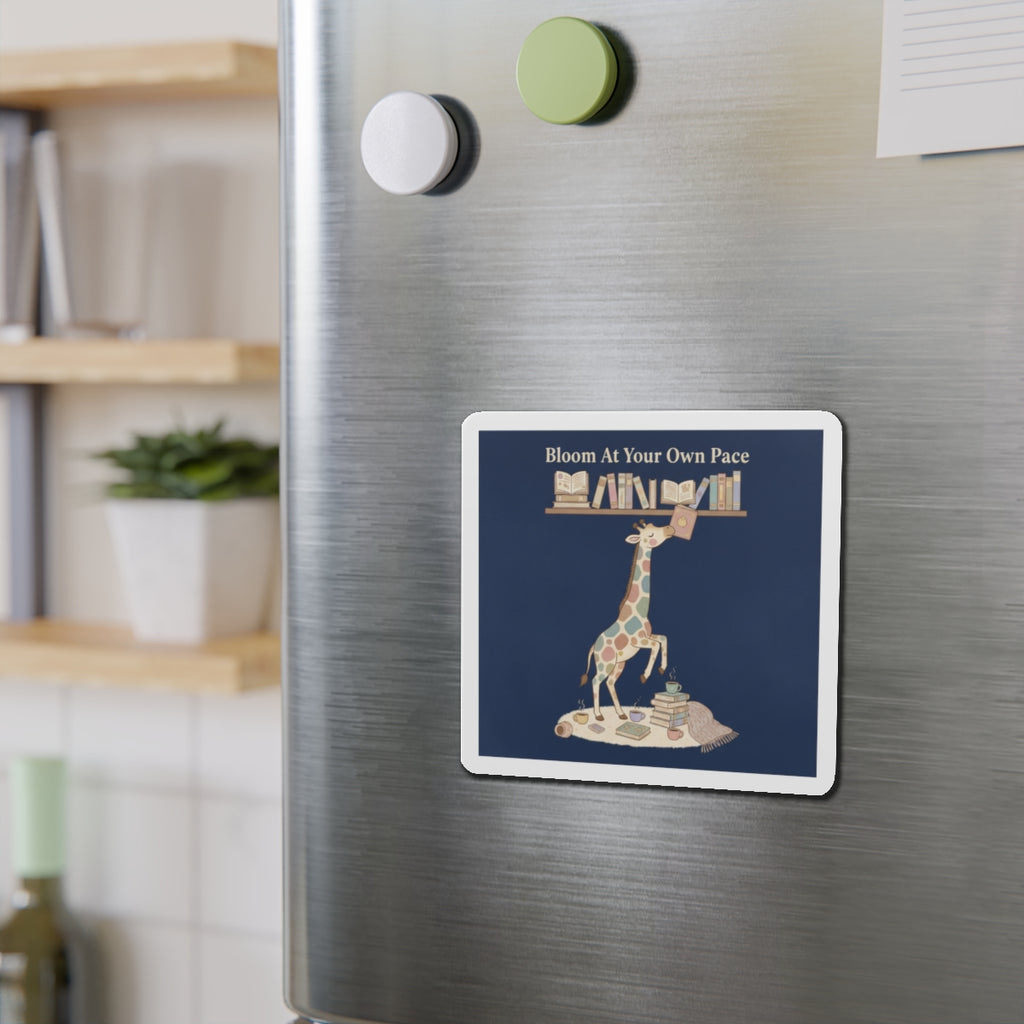 Giraffe Die-Cut Magnet – Bloom at Your Own Pace