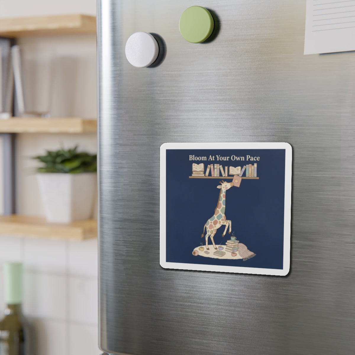 Giraffe Die-Cut Magnet – Bloom at Your Own Pace