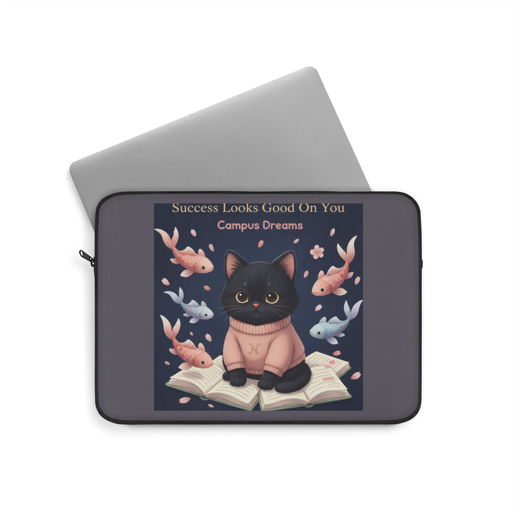Black Cat Laptop Sleeve – Success Looks Good on You Campus Dreams