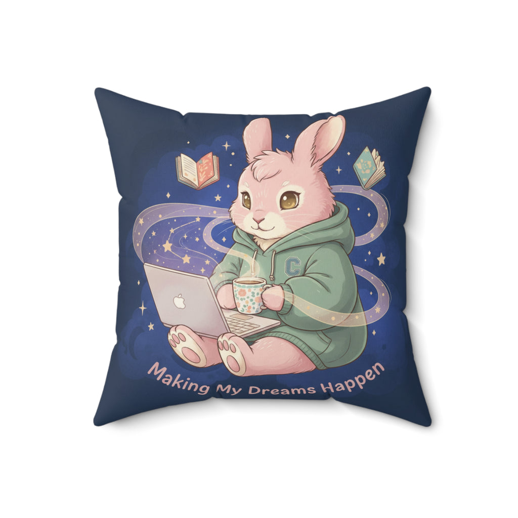 Rabbit Square Pillow – Making My Dreams Happen