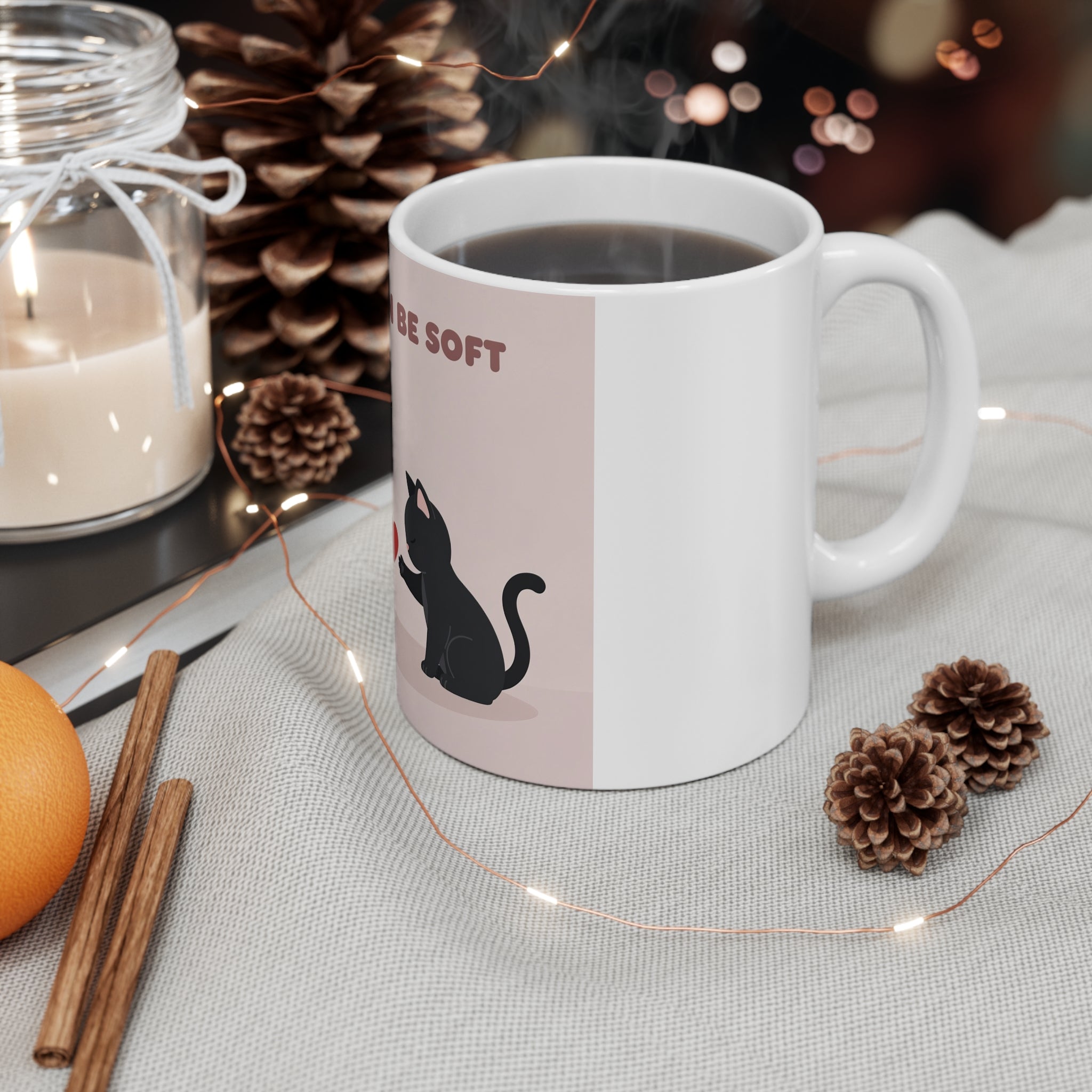 LOVE CAN BE SOFT Rabbit, cat Mug 11oz