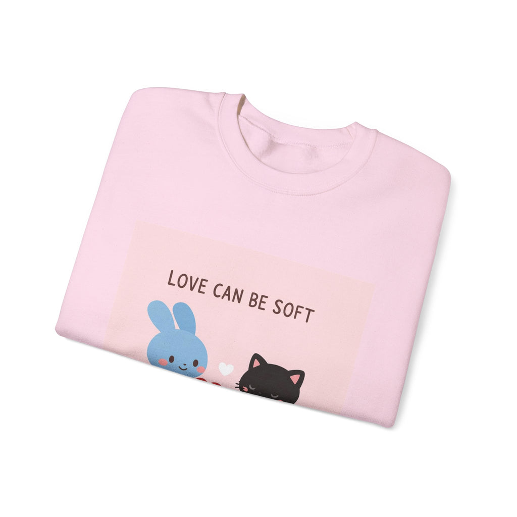 "LOVE CAN BE SOFT" Black Cat Crewneck | College Girl Gift | Fashion | KayKay Classics