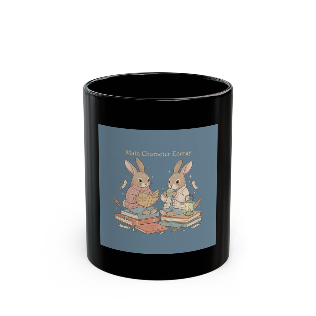 Main Character Energy Rabbit Black Mug 11oz