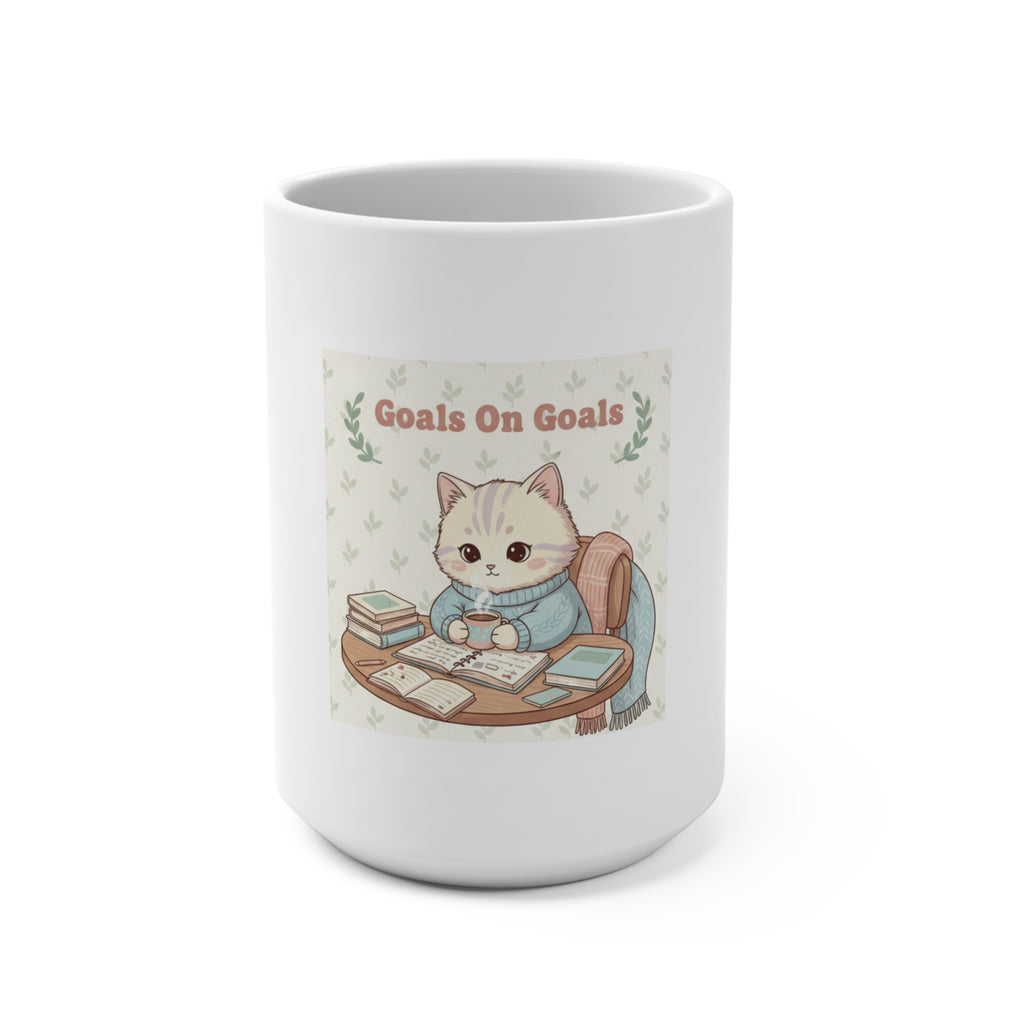 Goals On Goals Cat Mug 15oz