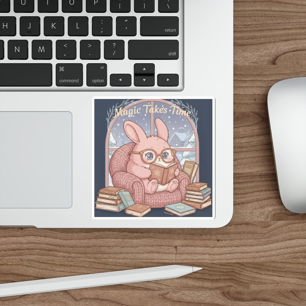 Bunny Die-Cut Sticker – Magic Takes Time