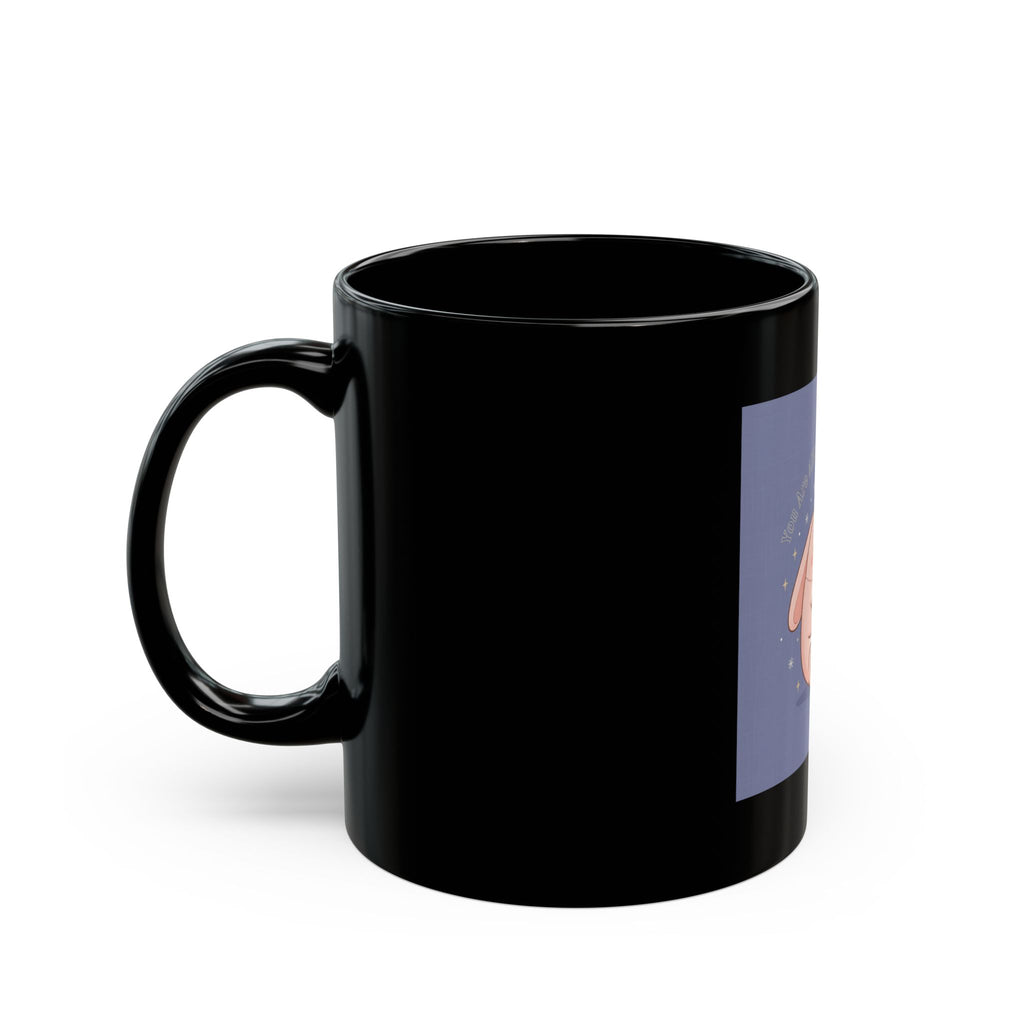 Bunny Black Mug 11oz – You Are Allowed to Grow Slowly