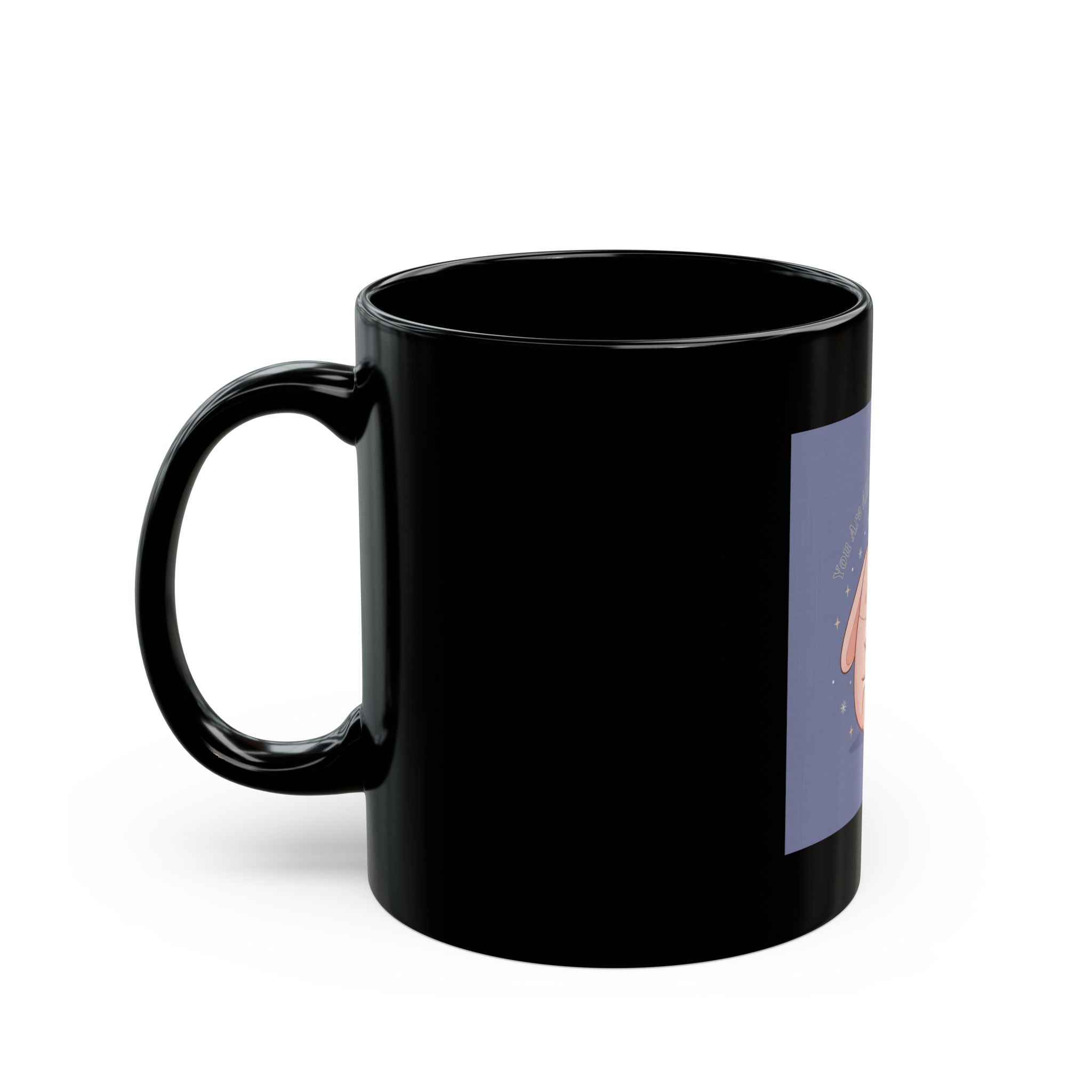 Bunny Black Mug 11oz – You Are Allowed to Grow Slowly