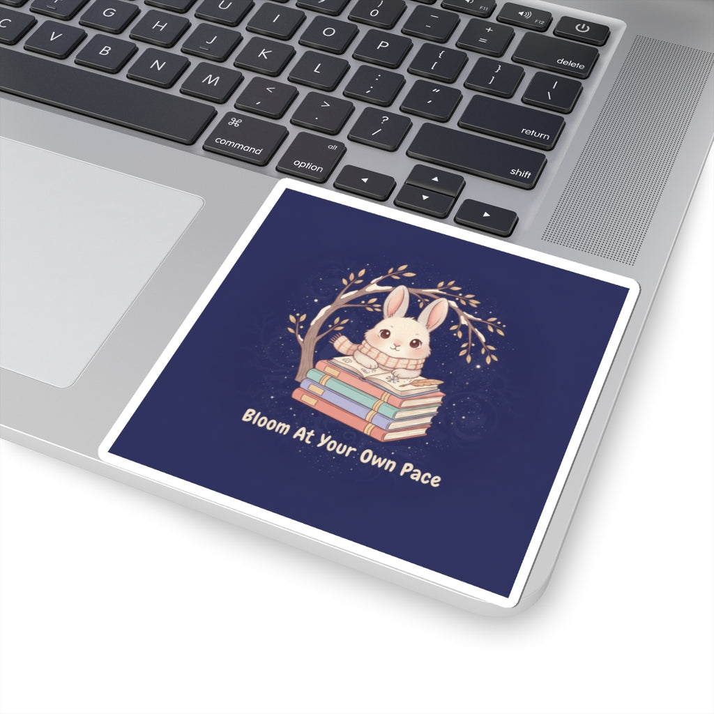 Rabbit Kiss-Cut Sticker – Bloom at Your Own Pace