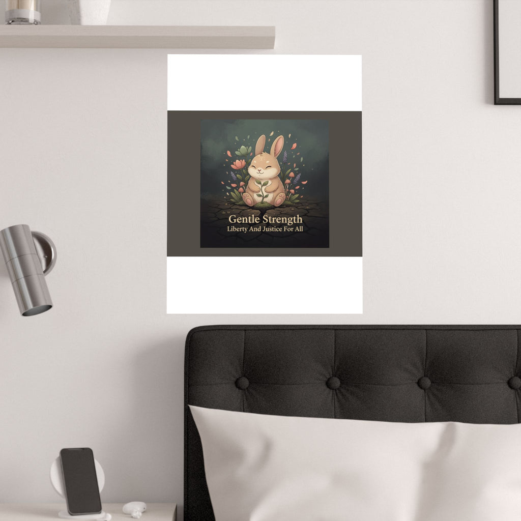 Bunny Poster – Gentle Strength Liberty and Justice for