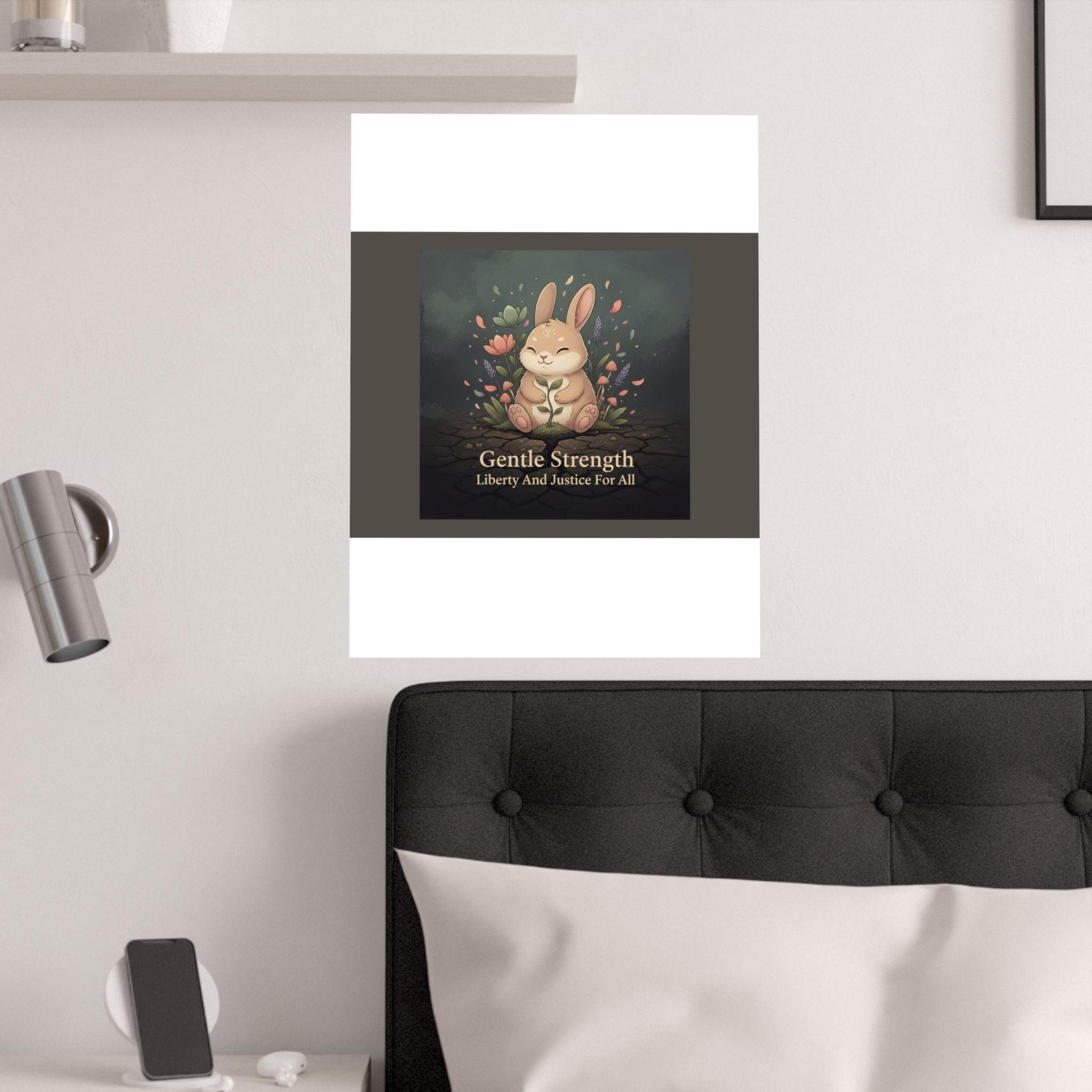 Bunny Poster – Gentle Strength Liberty and Justice for