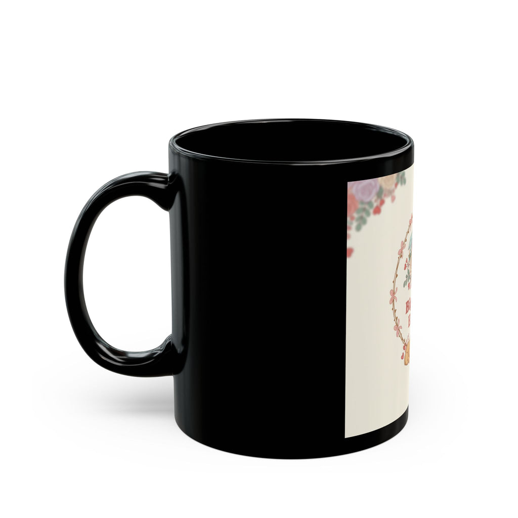 Big Brain Energy Puppies Black Mug 11oz